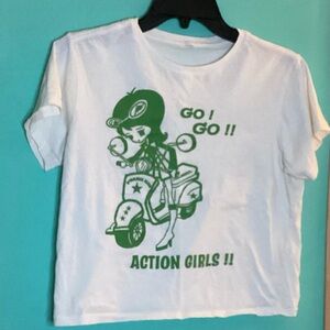 Romantic Blue Go Action Girls Crop Top Approximate Size Small Size Tag Missing